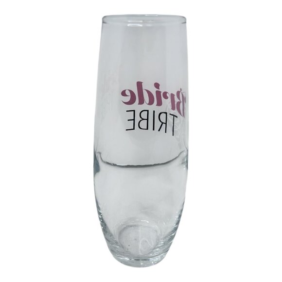 Set of 6 "Bride Tribe" Bachelorette / Wedding Party Champagne Stemless Glasses - Picture 3 of 7